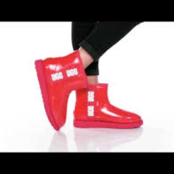 ugg Classic Clear Mini II Red Kida Size 12 - Picture 2 of 8